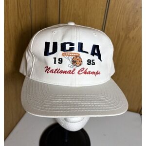 Vintage 1995 UCLA Basketball National Champions Snapback Hat White 90s NCAA
